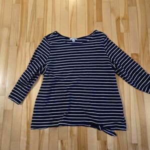 Navy Striped Women's Shirt Size XL Croft And Barrow